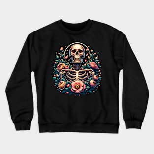 Floral Skull Power Of Positivity Crewneck Sweatshirt